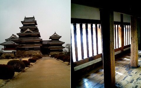 国宝松本城　城内の急階段に気をつけて！